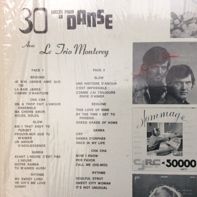 DISQUE VINYLE LE TRIO MONTEREY 1973 dans Art et objets de collection  à Longueuil/Rive Sud - Image 2