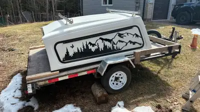 6’ x 9’ flatbed trailer (truck cap not included) New plywood surface 5.30-12” tires 1 7/8” hitch 12v...