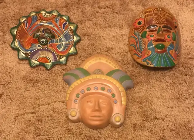 Terracotta tribal wall art masks - read ad for price in Outdoor Décor in London - Image 2