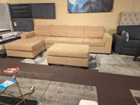 SOLID WOOD SECTIONAL + OTTOMAN, CLEAR OUT BELOW COST PRICE