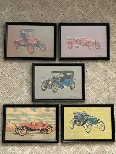 5 illustrations d'anciennes voitures, View more