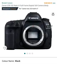 Canon EOS 5D mark iv body only colour black