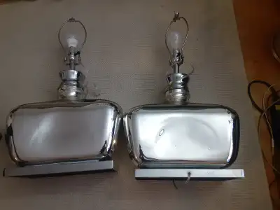 2 GLASS MIRROR TABLE LAMPS, View more