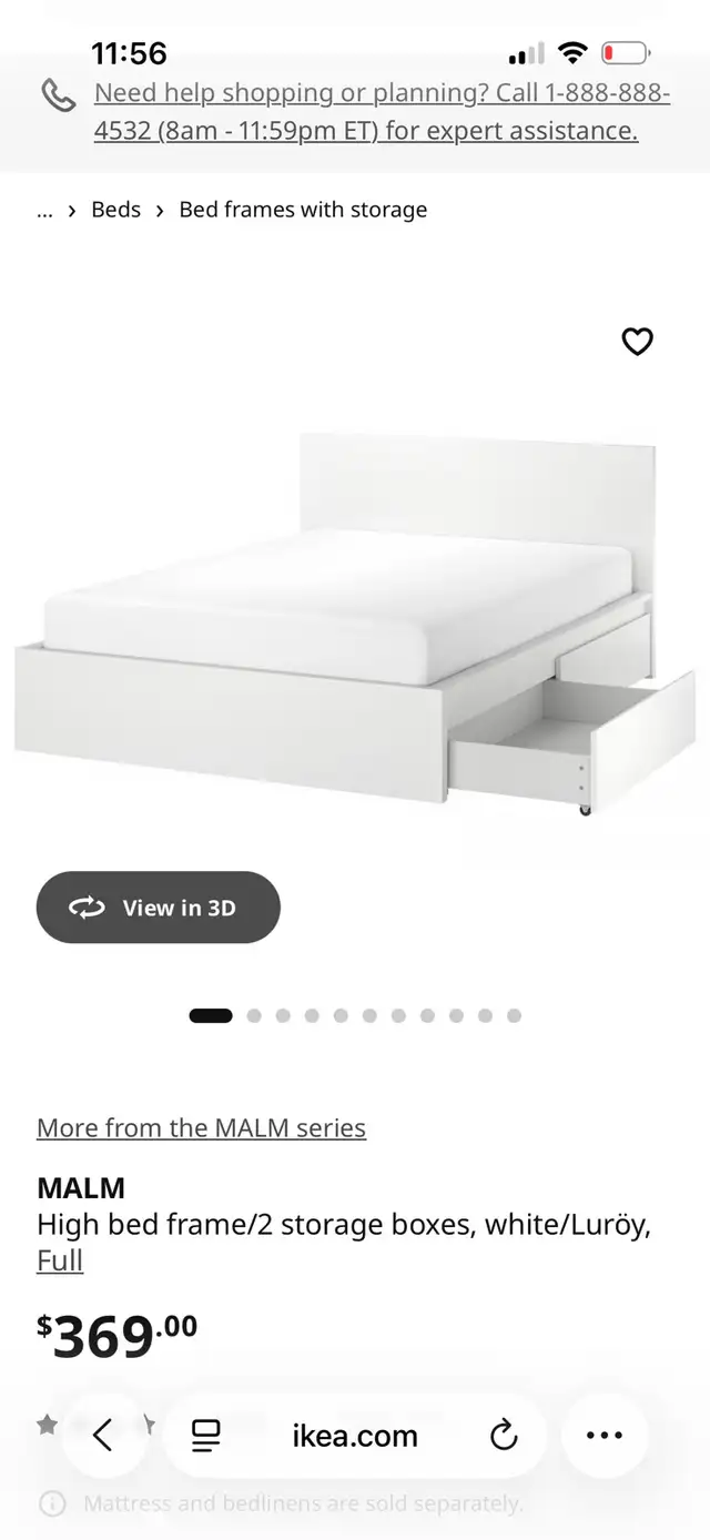 IKEA full size bed frame + mattress + mattress protector in Beds & Mattresses in Vancouver - Image 2