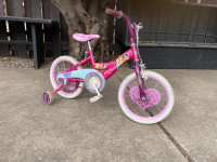 Kids princess bike with training wheels 