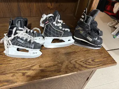 3 pairs of hockey skates size 8 youth , View more