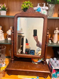 Antique mirror with drawer