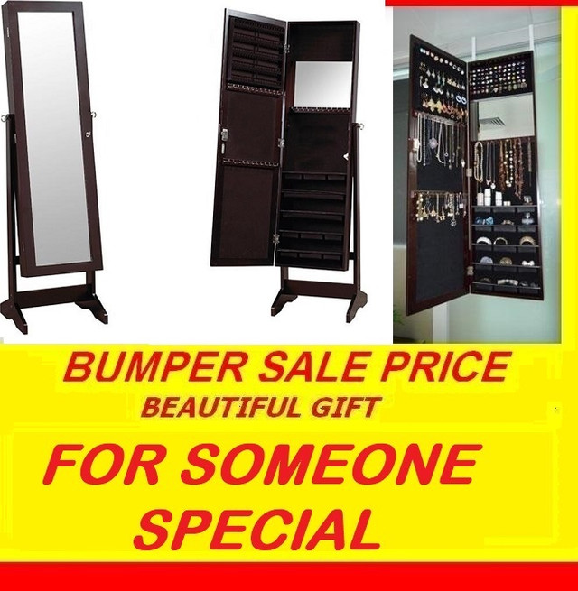 SPECIAL SALE FOR FULL LENGTH WOODEN MIRROR JEWELRY CABINET. in Multi-item in Oakville / Halton Region