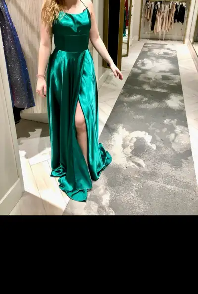 Laura Emerald Green Satin Gown, View more