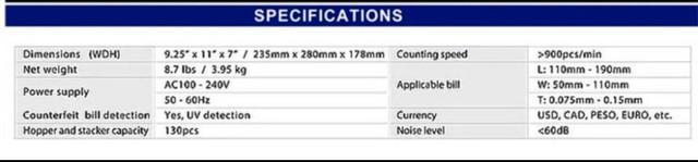 Compteur à billet USD, CAD, PESOS etc NOUVEAU STOCK ET MODÈLE dans Autres équipements commerciaux et industriels  à Ville de Montréal - Image 4
