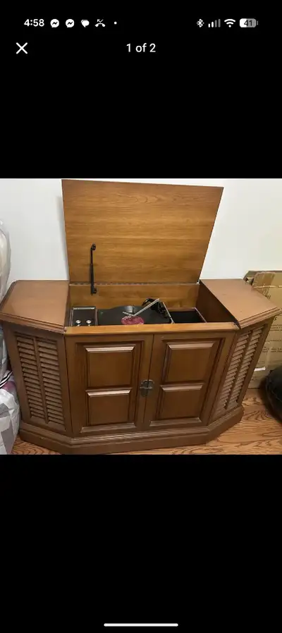Vintage audio stereo console, View more