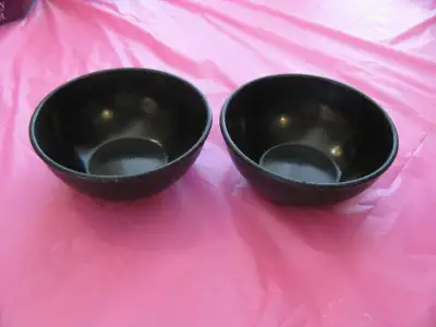 2  BLACK PLASTIC BOWLS, View more