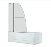Frameless Bath Tub Screen - 40-in x 55-in - Frosted Glass