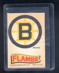 1974-75 Topps Team Cloth Stickers #3 Boston Bruins/Calgary Flame