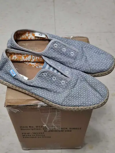 TOMS Grey floral Canvas shoes, View more