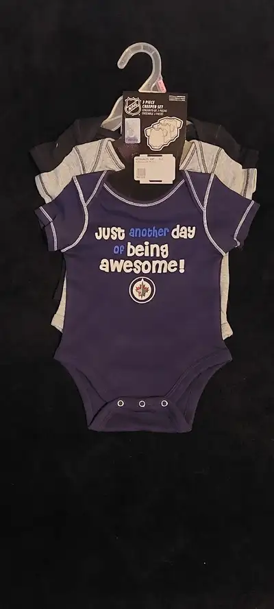 3 pack Winnipeg Jets baby onesiesNew w/ tags0-3 months$20, View more