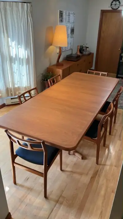 MCM vintage. TEAK TECK Meubles. Très grande table + 2 rallonges., View more