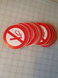 Autocollant rond 4" logo "Défense de fumer" 3 unités 