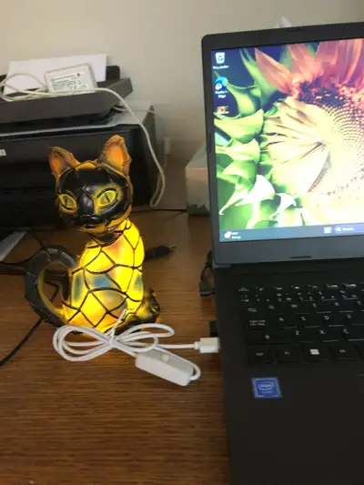 POLYRESIN CAT NITE LITE WITH USB CONNECTOR, View more