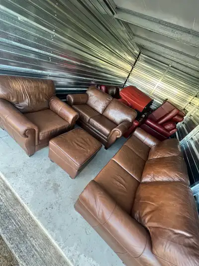Premium All Leather Couch Set, View more