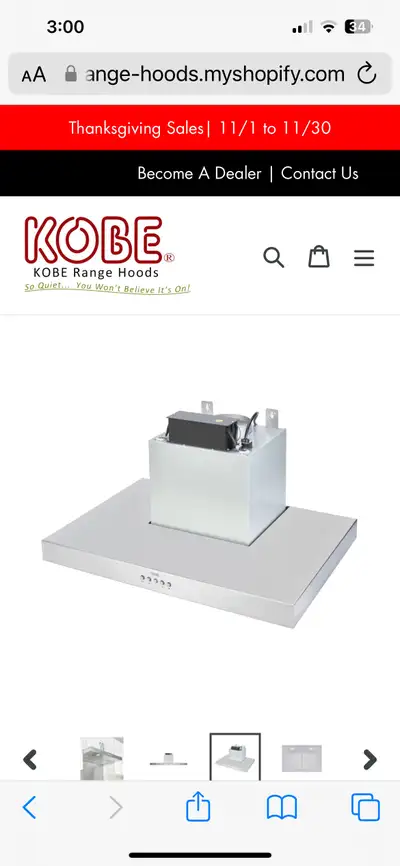 Kobe RAX21 30” range hood, View more