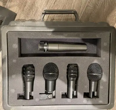 Audio-Technica Drum Mic Kit + Clips + XLR Cables - KitPak Case, View more