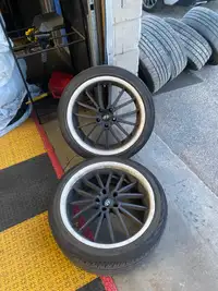 Pair of 19inch FAST 5X114 rims on Continental Contipros 235/40