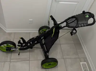 New condition 3 wheel push cart Storage bag is attached to the cart Brake on back wheel