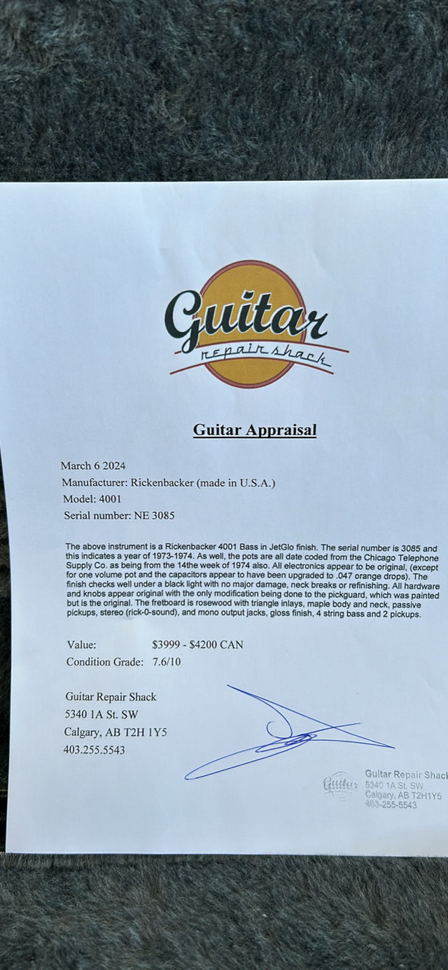 Basse guibson [1973/74 modèle 4001  in Guitars in Calgary - Image 3