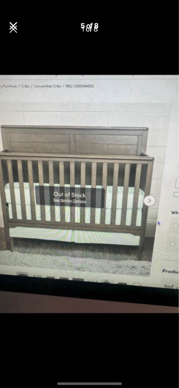Beautiful brand new 4-1 convertible crib and mattress in Cribs in Fort McMurray