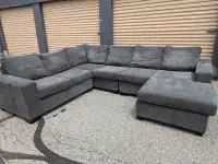 Free Delivery - Grey Reversible U-Shape Sectional Couch/Sofa