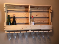 Homemade pallet wine racks