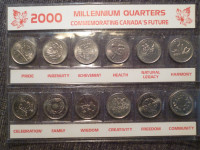 Millenium 2000 Canada Quarter set of 12 in holder