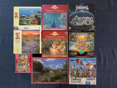 Jigsaw Puzzles 500-1000 pieces, some complete, View more