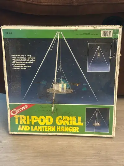 Tri-Pod brand new! Camping grill & lantern hanger, View more