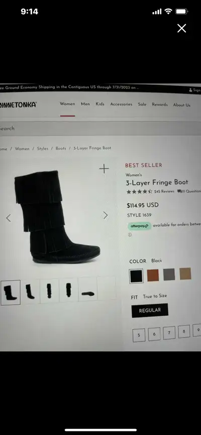Minnetonka Three-Layer Fringe Boot, View more