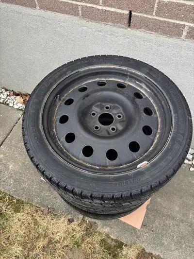 Selling Selling a set of 3 winter tires mounted on steel rims, size 235/45R18. Tires are in very goo...
