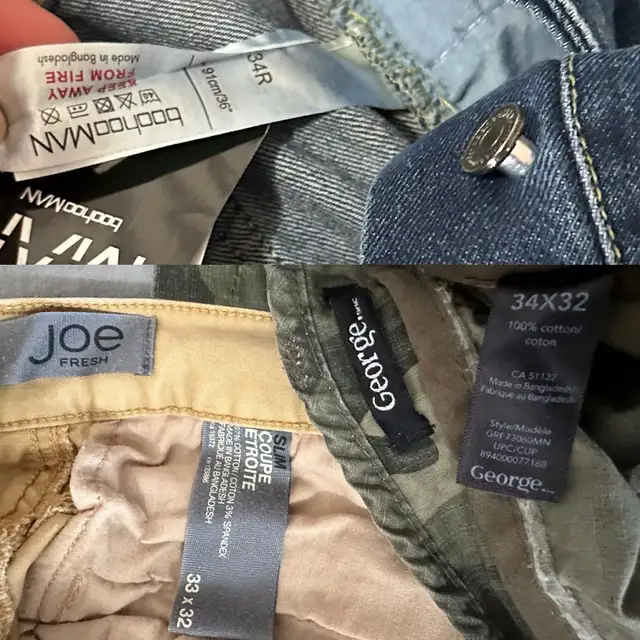 3 BRAND NEW PANTS (2 Cargo , 1 Jean)size 33 & 34 in Men's in Regina - Image 3