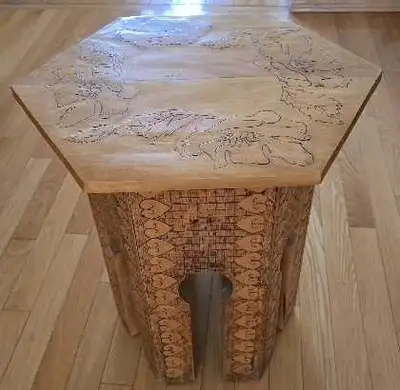 Small keyhole hexagonal table, View more