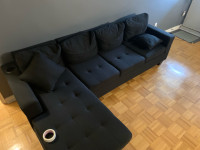  Black L couch for sale 200$