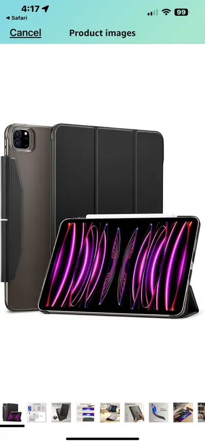ESR Trifold Case Compatible with iPad Pro 12.9, Black, View more
