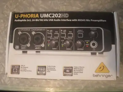 Behringer U-PHORIA UMC202HD USB AUDIO INTERFACE, View more