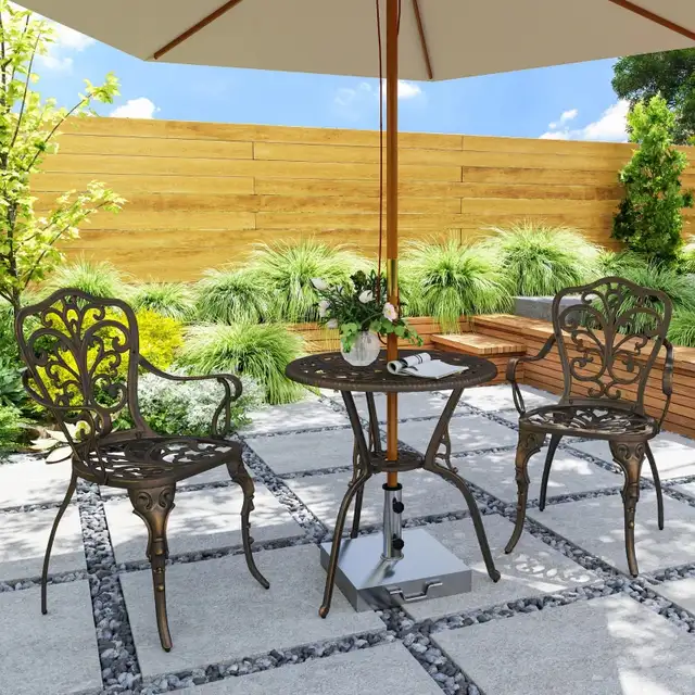 3 Pieces Cast Aluminum Bistro Set, Outdoor Patio Furniture Set w in Patio & Garden Furniture in Markham / York Region - Image 11