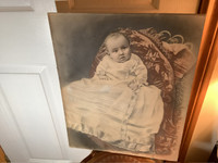 #2 Original Large Antique Victorian Baby Portrait