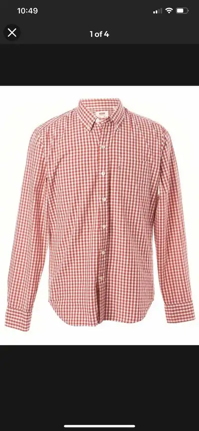 Levi’s Red Gingham Check Button Down Shirt Size Large, View more