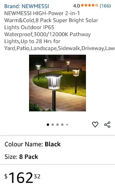 8 Pack Solar Pathway Lights, View more