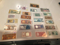 Collection billet et pièces de monnaie du monde