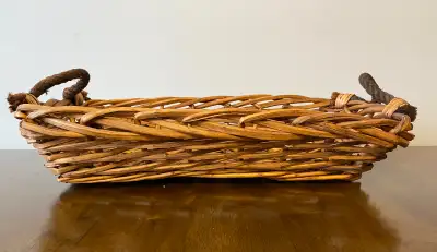 Wicker Basket with Rope Handles, View more