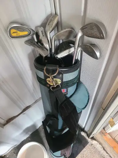 golf clubs and bag, View more