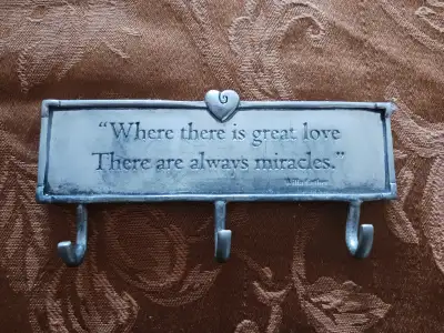 Pewter Key Holder:  Where there is great love, View more